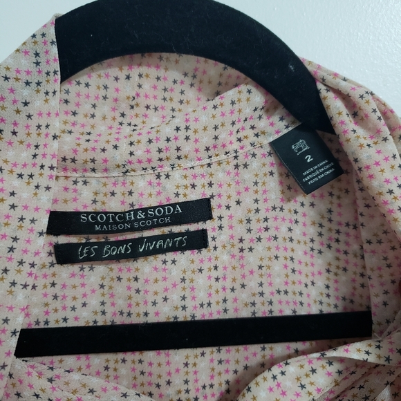 SCOTCH & SODA Pink Stars Tie Bow Blouse - Picture 9 of 10